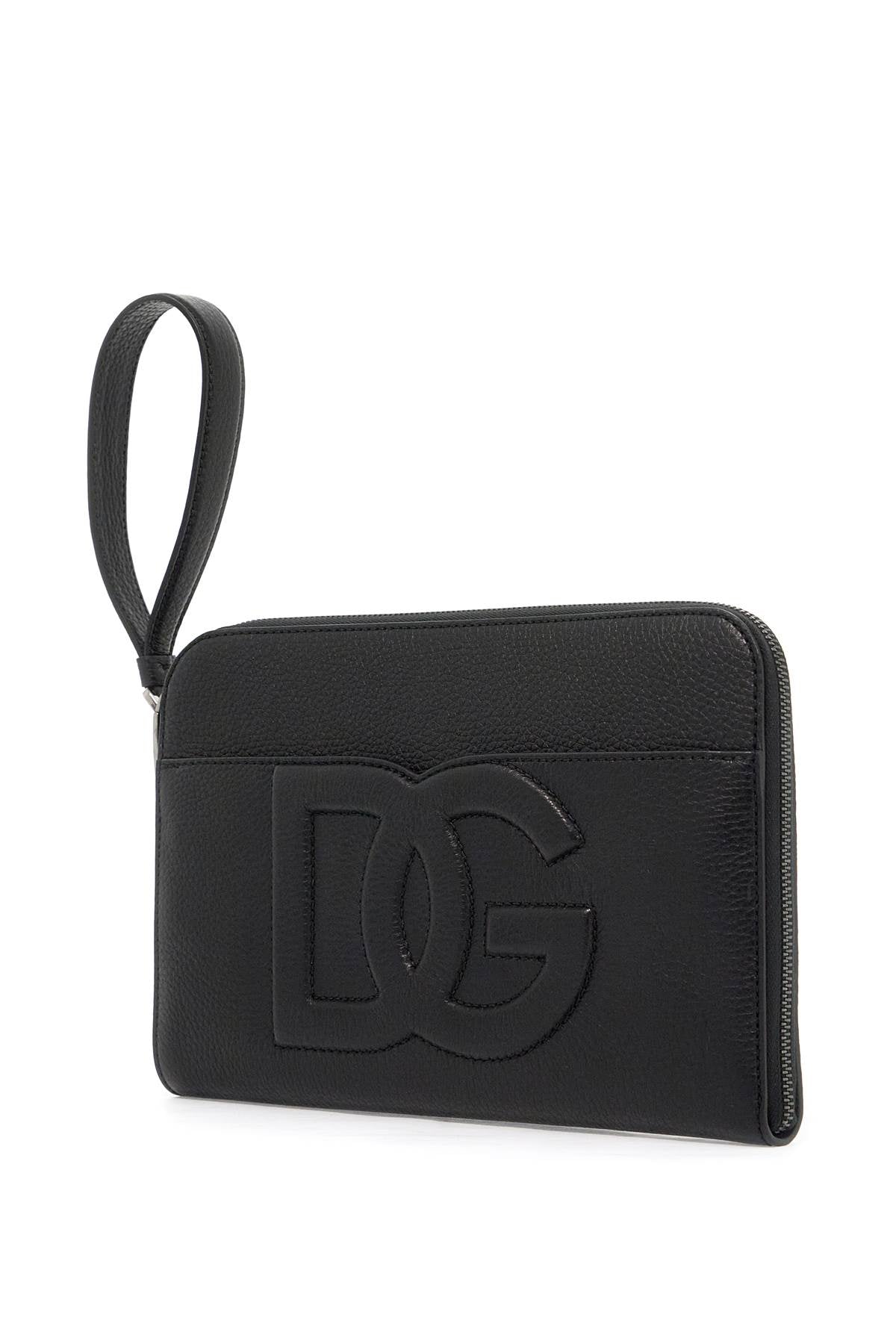 Dolce & Gabbana Embossed Leather Media Pouch