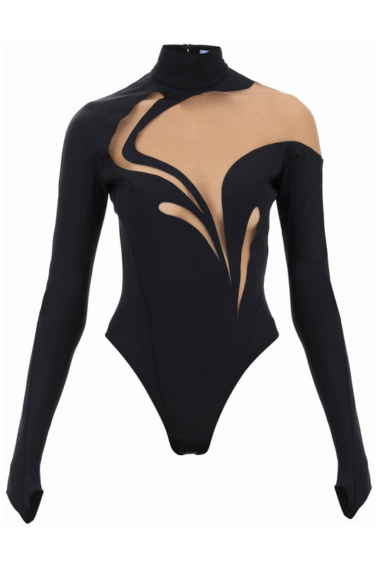 Mugler Long-Sleeved Swirly Bodysuit