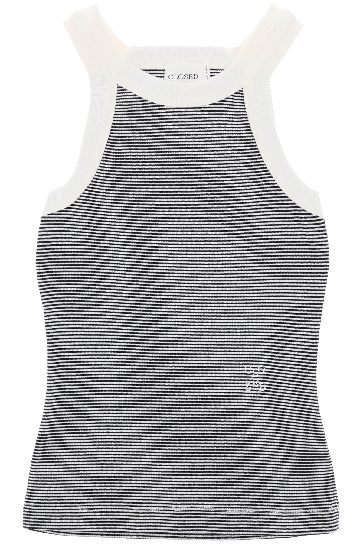 Closed Striped Racer Tank Top