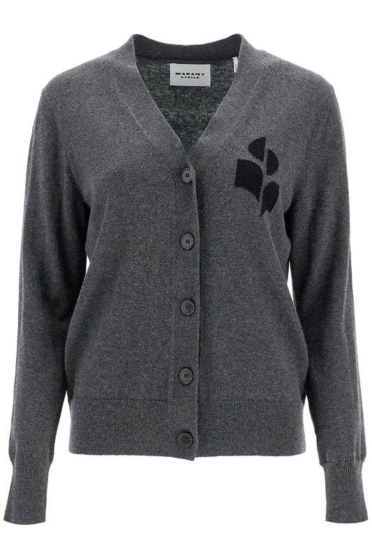 Isabel Marant Etoile Karin Cardigan With Logo Intarsia