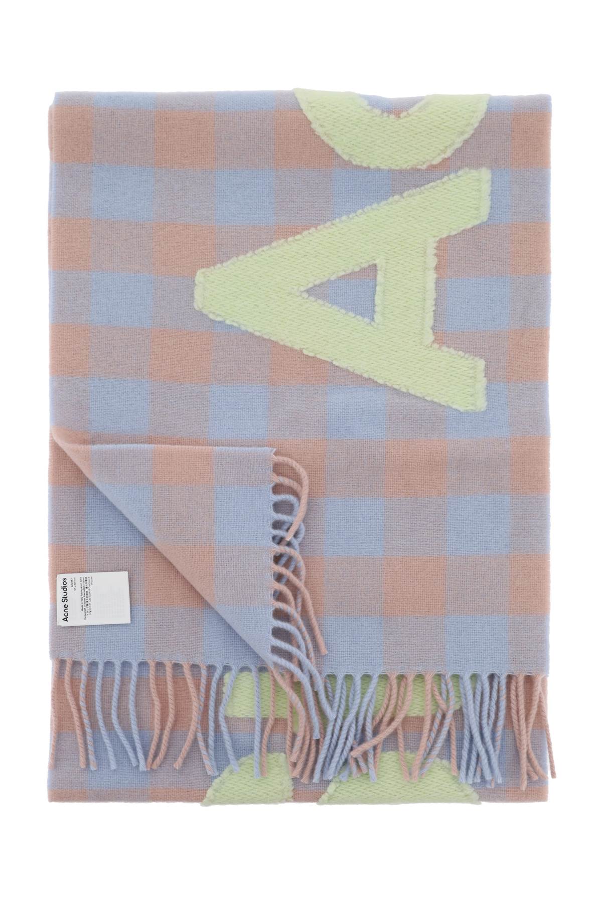 Acne Studios Checked Scarf With Logo Pattern