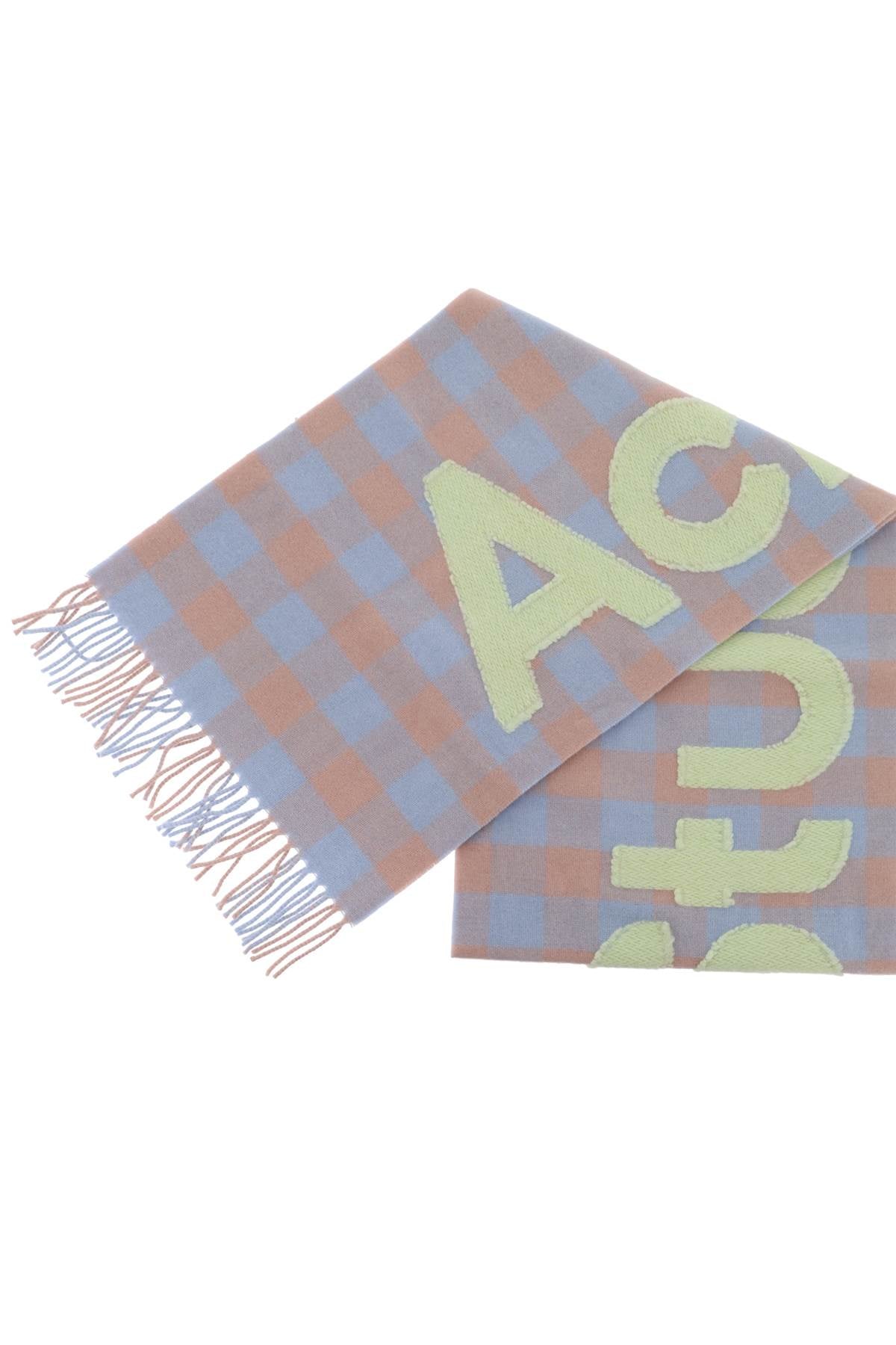 Acne Studios Checked Scarf With Logo Pattern