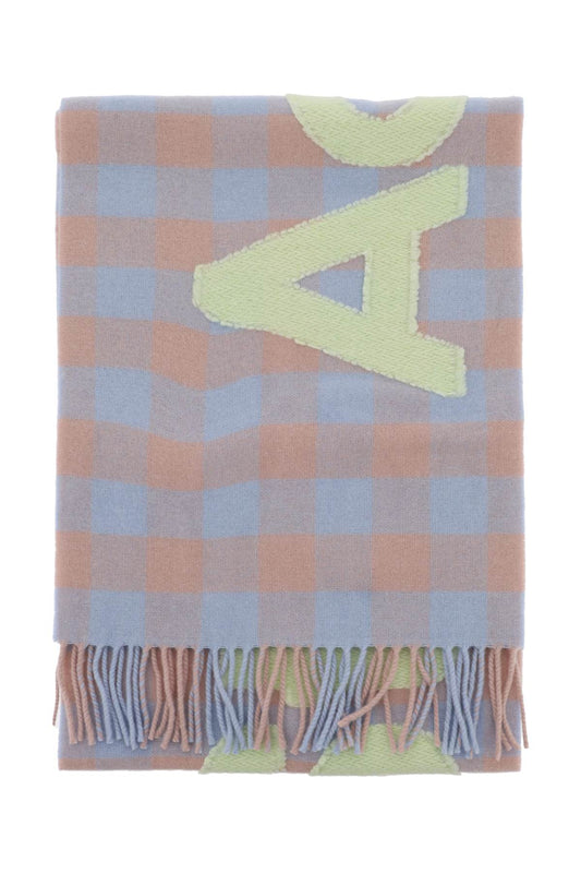 Acne Studios Checked Scarf With Logo Pattern