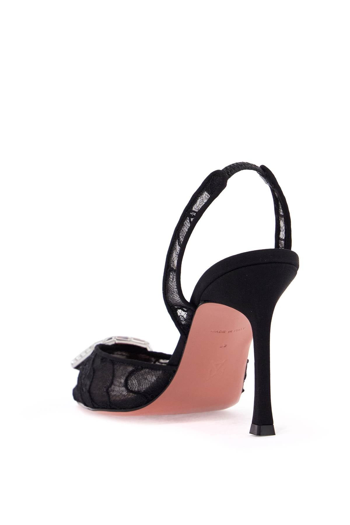 Amina Muaddi Camelia Lace Slingback Pumps