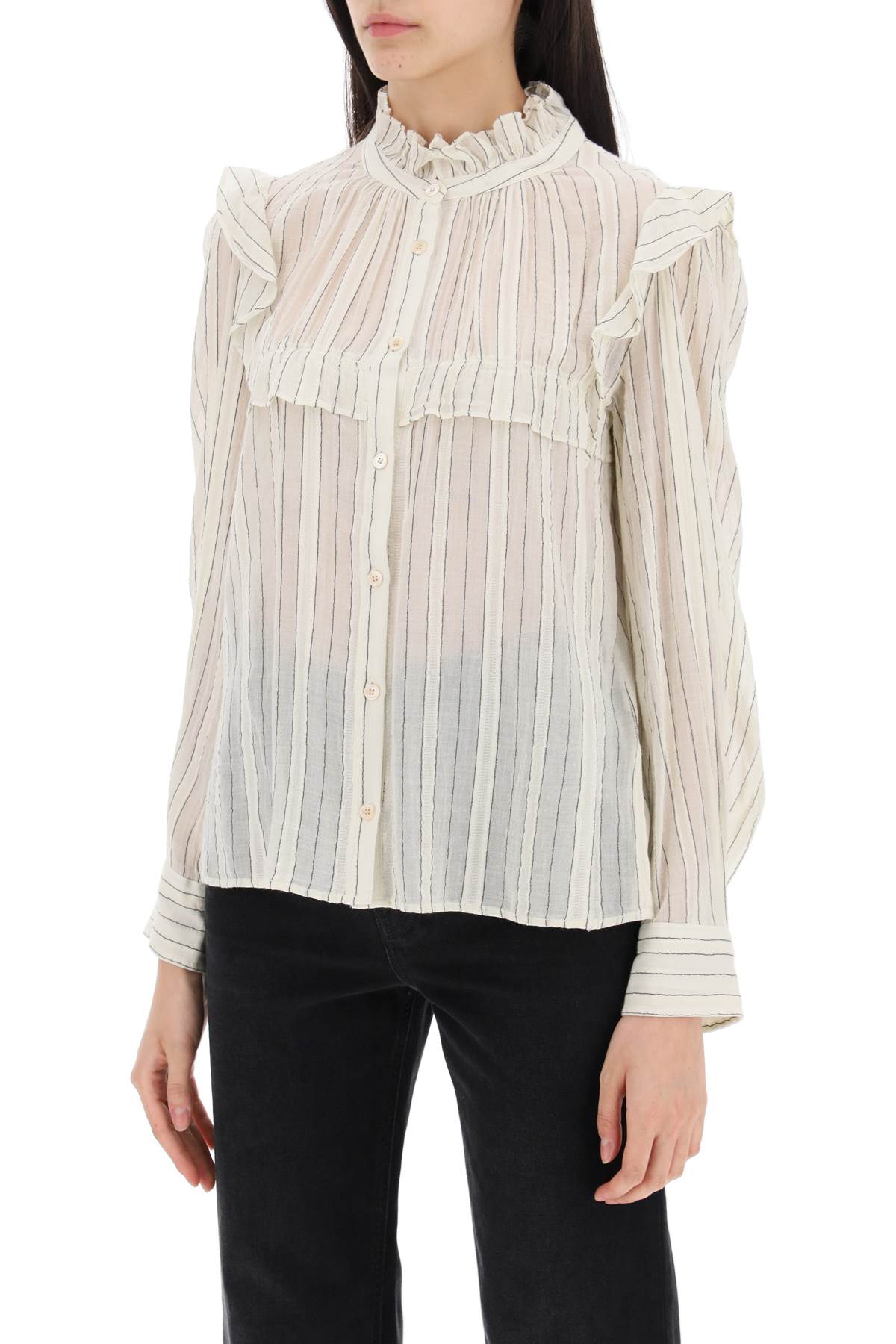 Isabel Marant Etoile Striped Cotton Blouse By Id