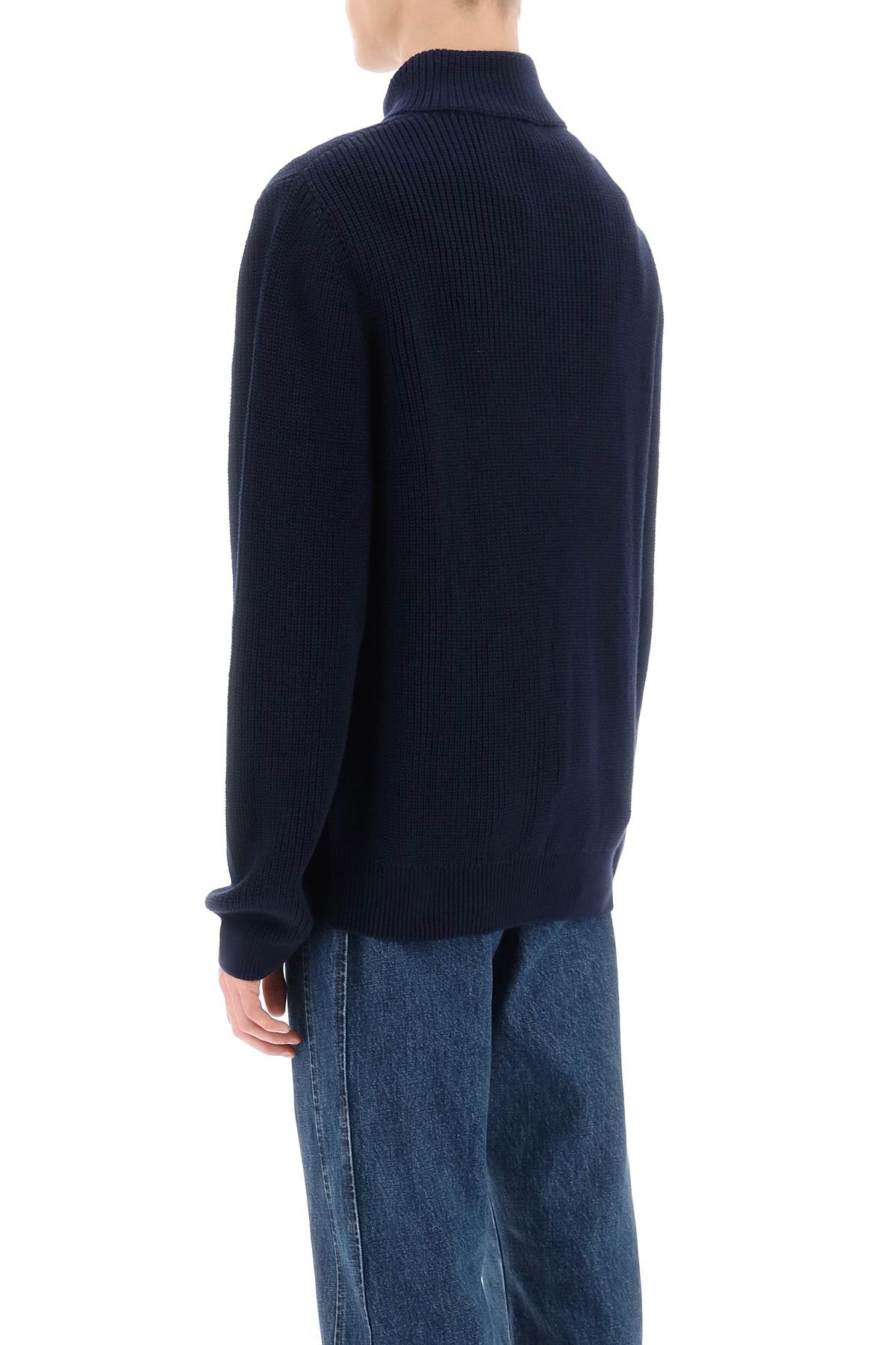 A.P.C. Sweater With Partial Zipper Placket