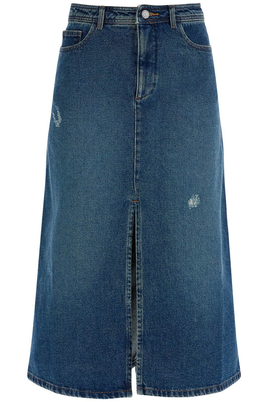 A.P.C. Georgia Denim Midi Skirt In