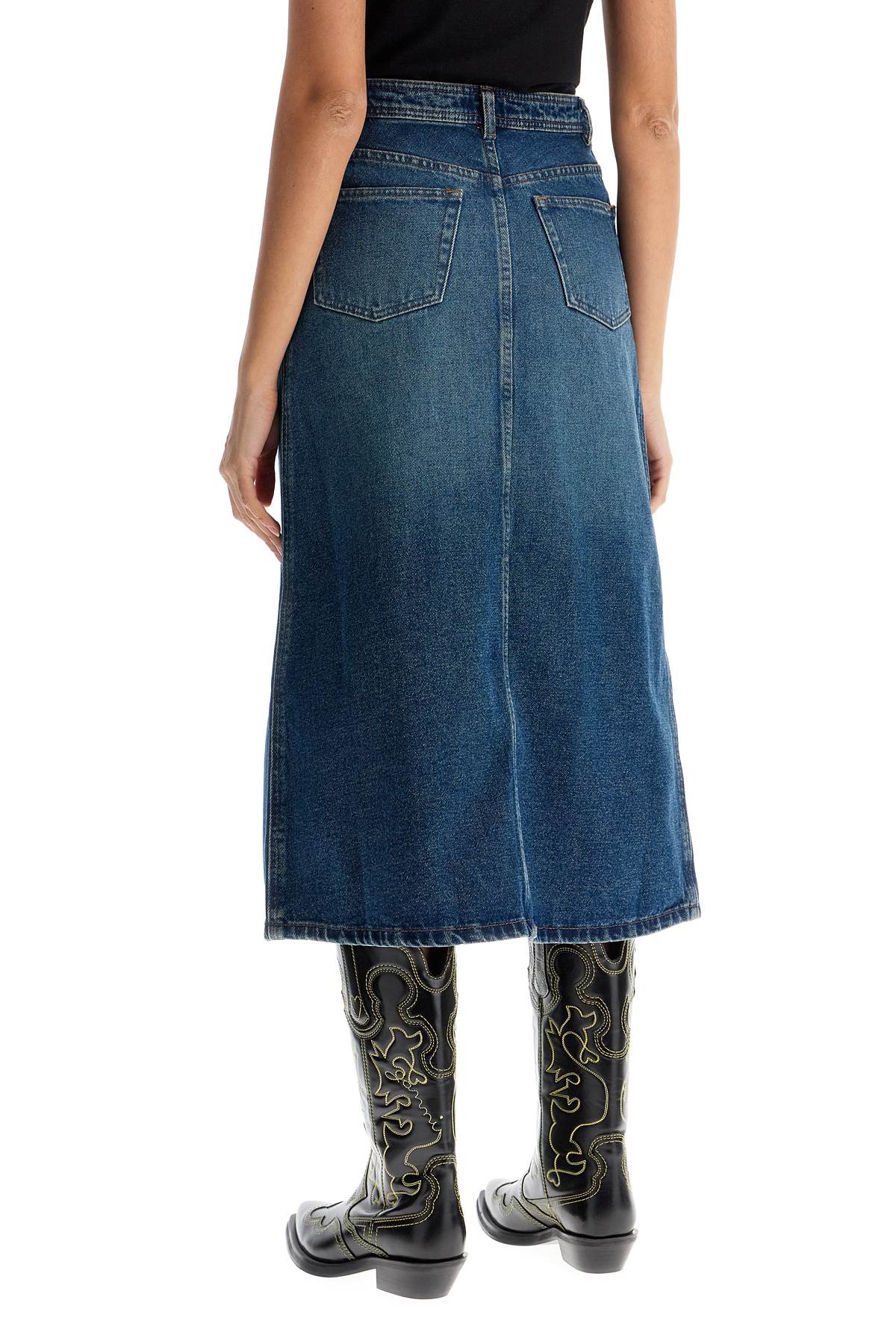 A.P.C. Georgia Denim Midi Skirt In