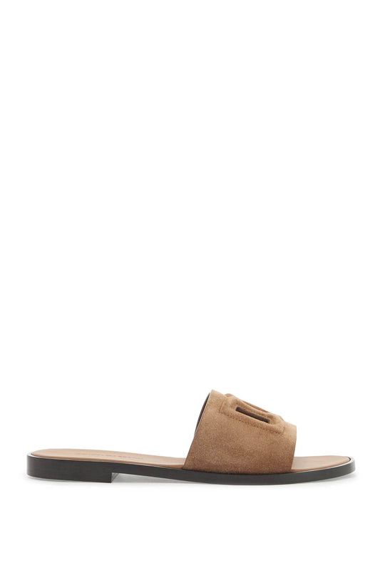 Dolce & Gabbana Dg Logo Suede Slides For Stylish