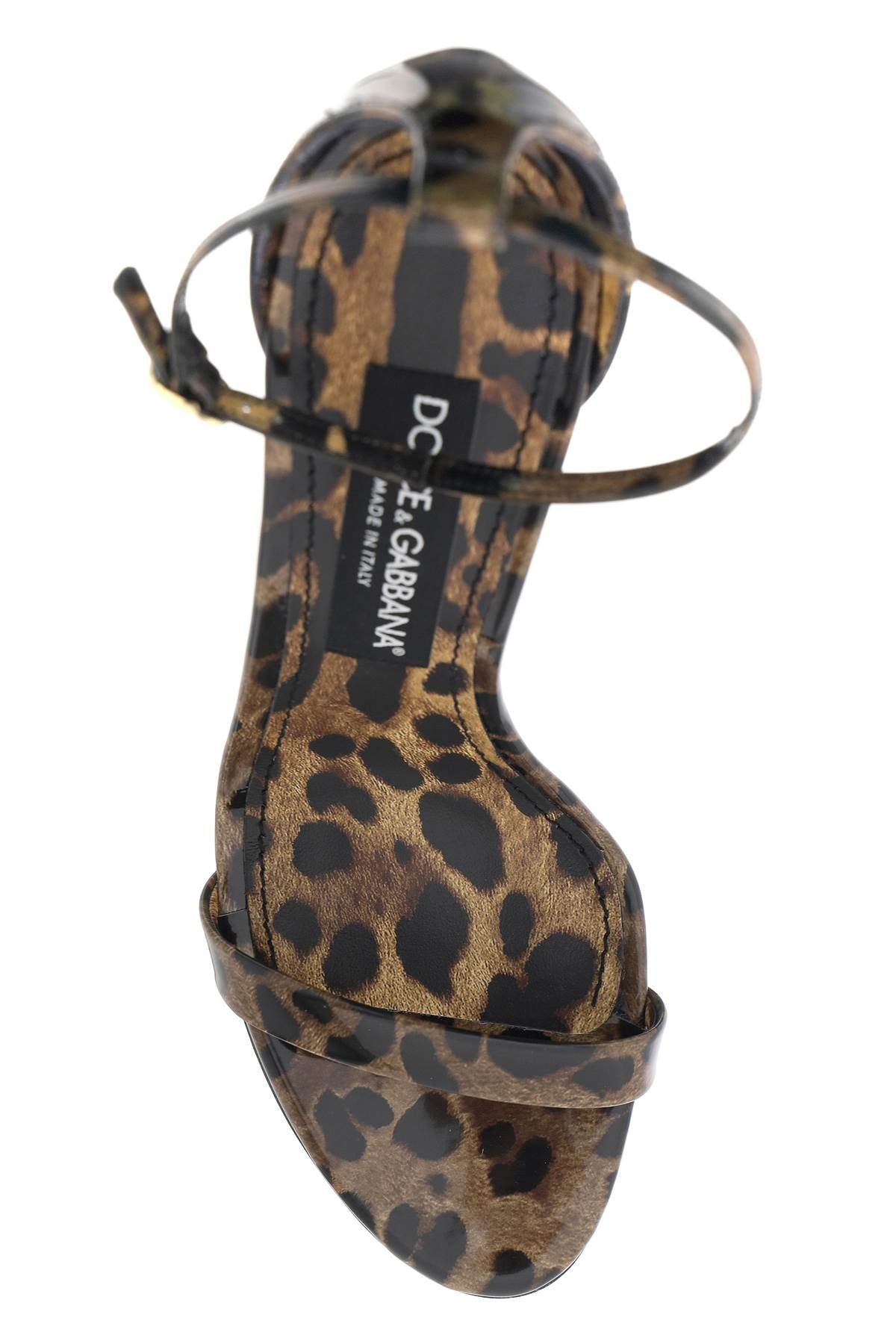 Dolce & Gabbana Leopard Print Glossy Leather Sandals