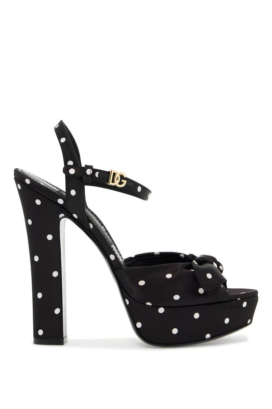 Dolce & Gabbana Keira Polka Dot Satin Platform Sandals