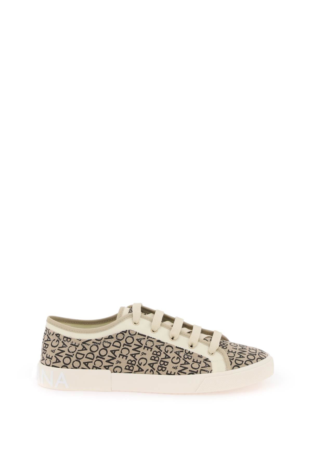 Dolce & Gabbana Portofino Vintage Printed Canvas Sneakers