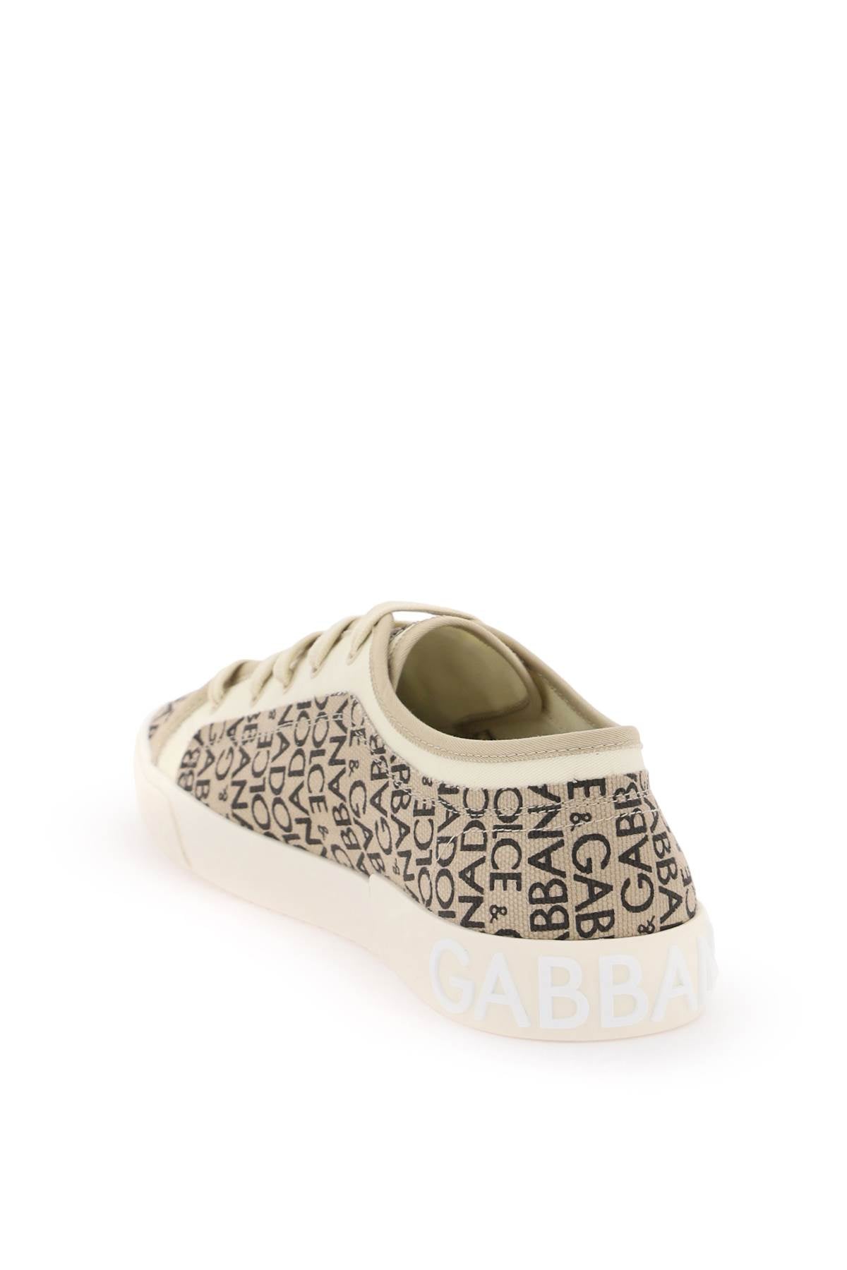 Dolce & Gabbana Portofino Vintage Printed Canvas Sneakers