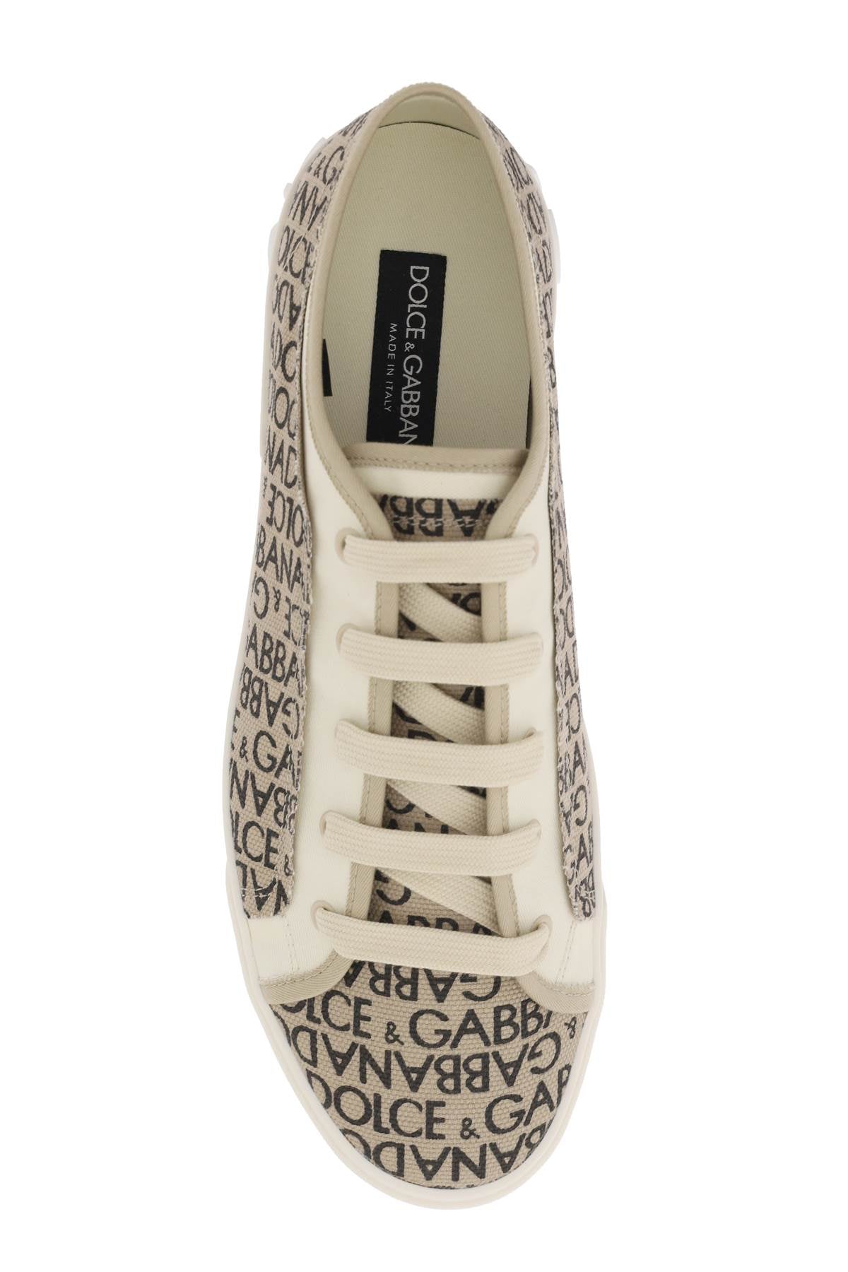 Dolce & Gabbana Portofino Vintage Printed Canvas Sneakers