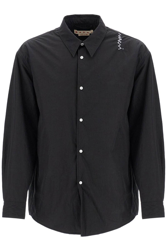 Marni Padded Overshirt With Embroidered Logo