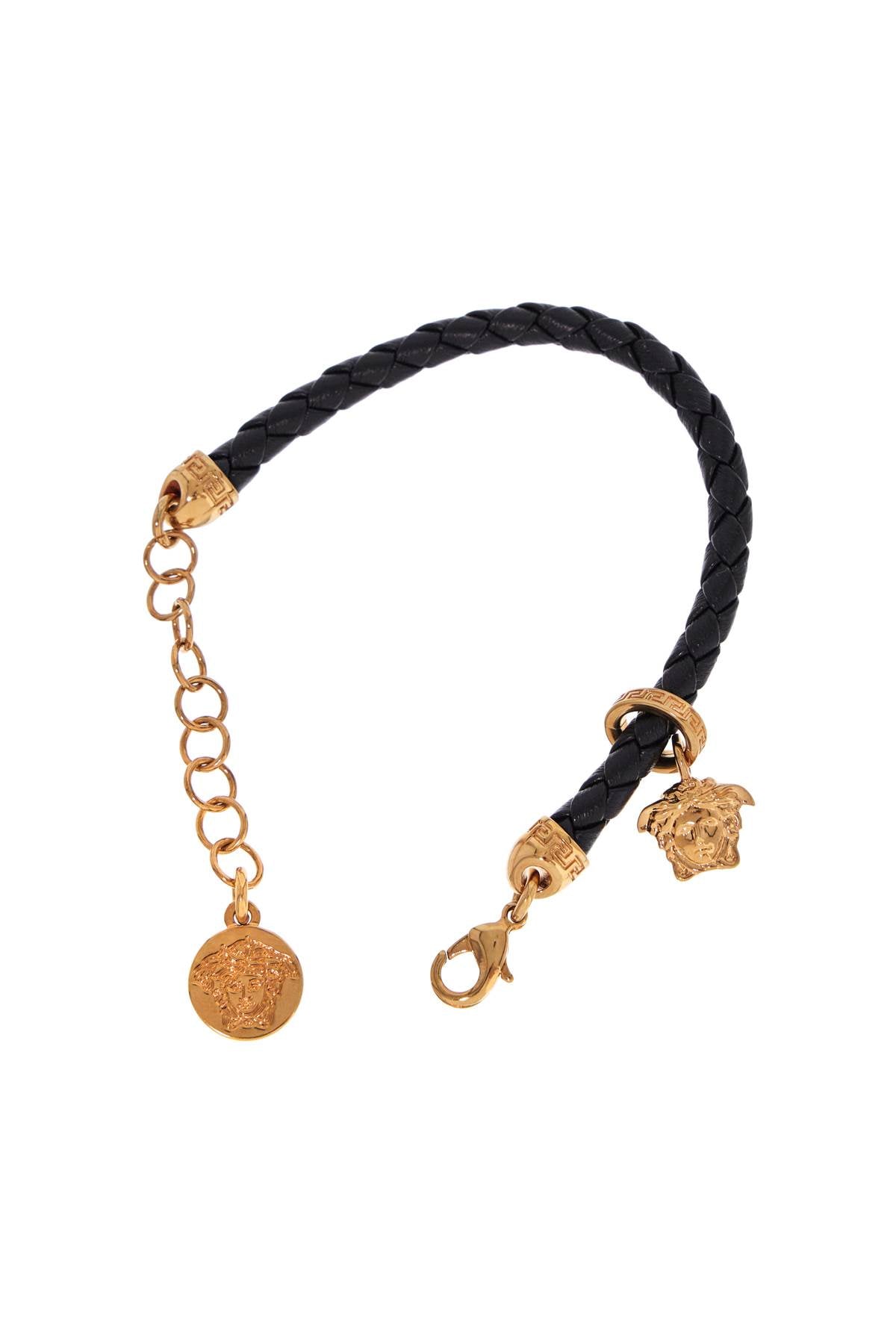 Versace Leather Bracelet With Medusa Charm