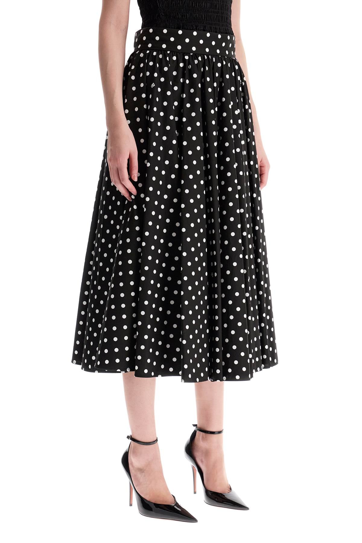 Dolce & Gabbana Polka Dot Printed Midi Skirt With