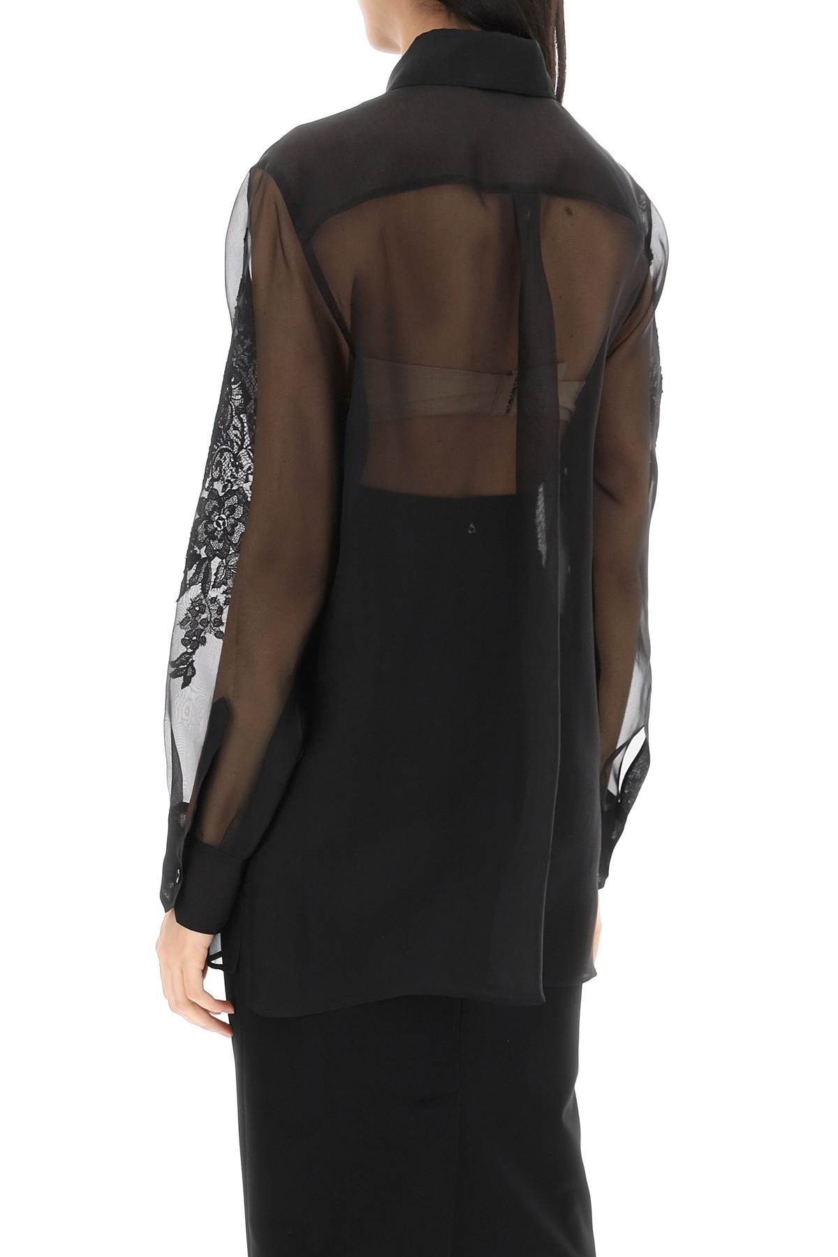 Dolce & Gabbana Organza Shirt With Lace Inserts