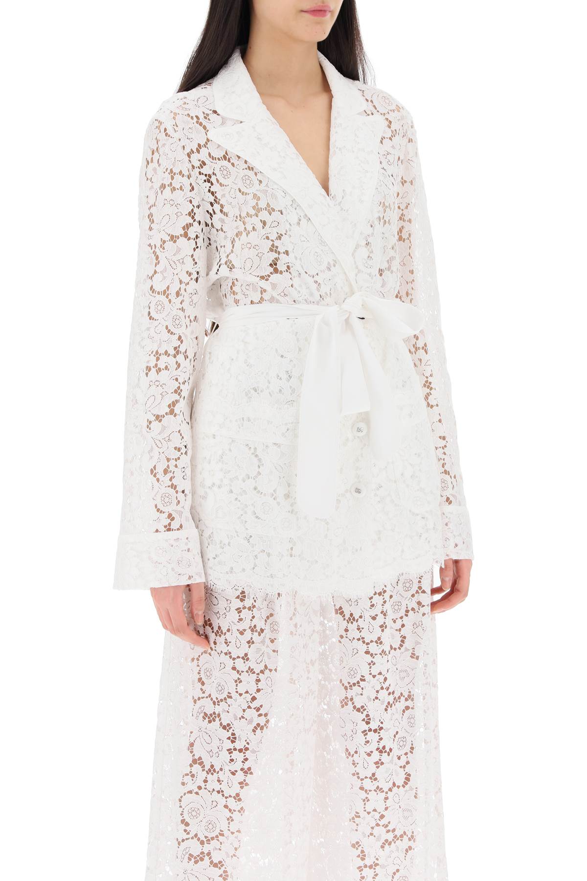 Dolce & Gabbana Pajama Shirt In Cordonnet Lace