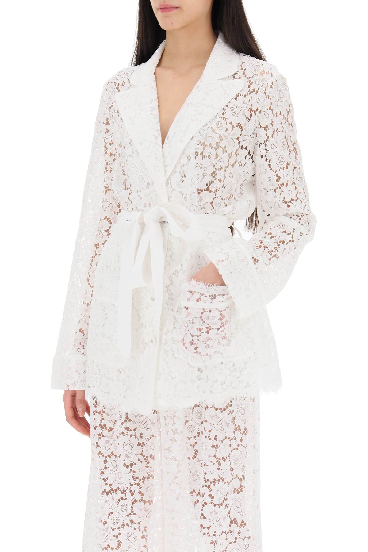 Dolce & Gabbana Pajama Shirt In Cordonnet Lace