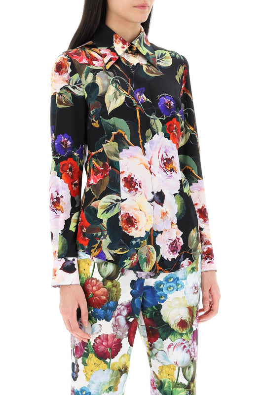 Dolce & Gabbana Rose Garden Shirt In Satin