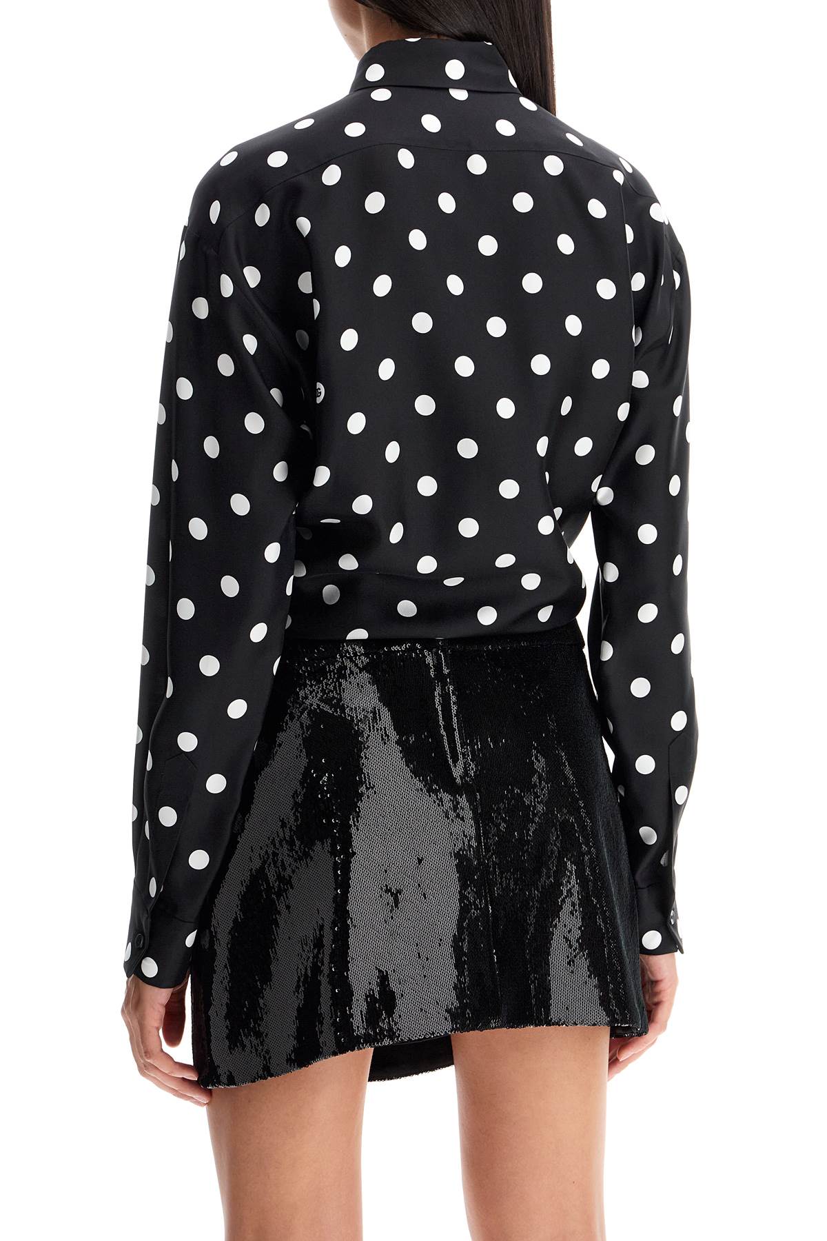 Dolce & Gabbana Silk Polka Dot Print Blouse