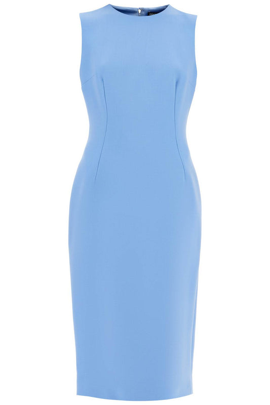 Dolce & Gabbana Wool Crepe Sheath Midi Dress With Tube