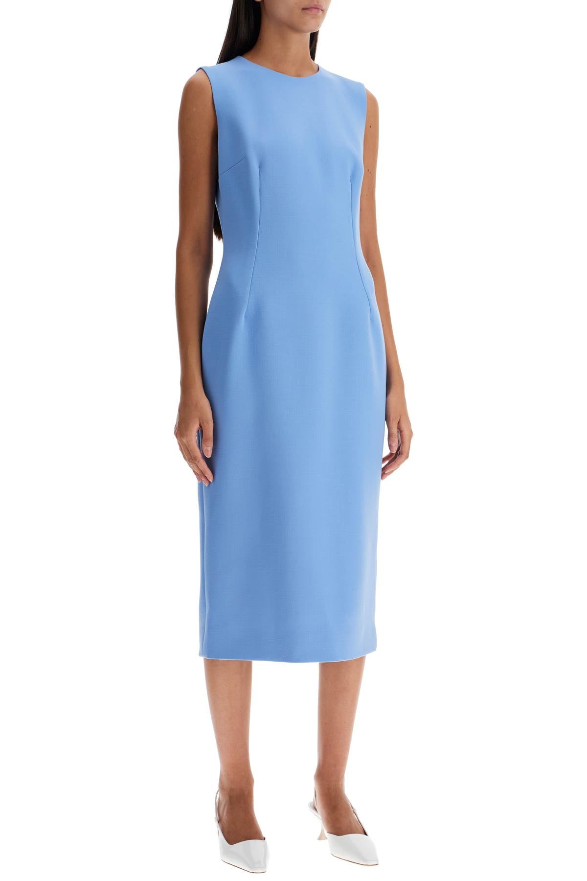 Dolce & Gabbana Wool Crepe Sheath Midi Dress With Tube