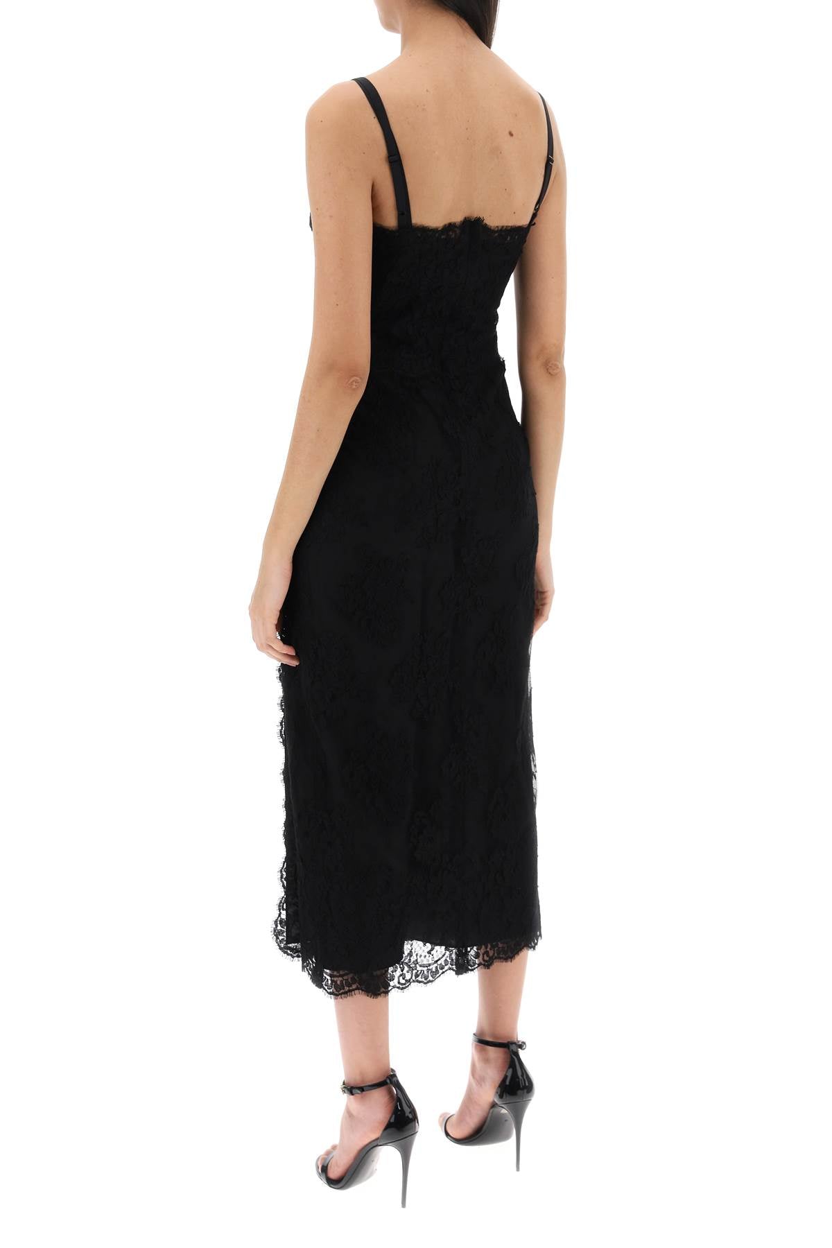 Dolce & Gabbana Midi Lace Dress With Slit