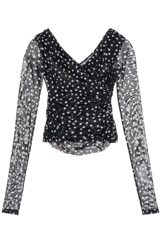 Dolce & Gabbana Polka Dot Draped Top With