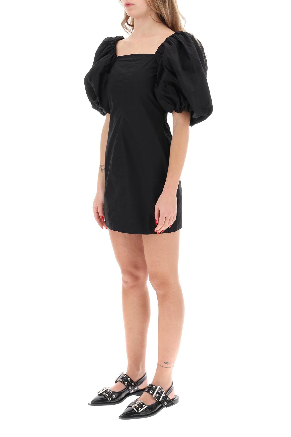 Ganni Mini Dress With Balloon Sleeves