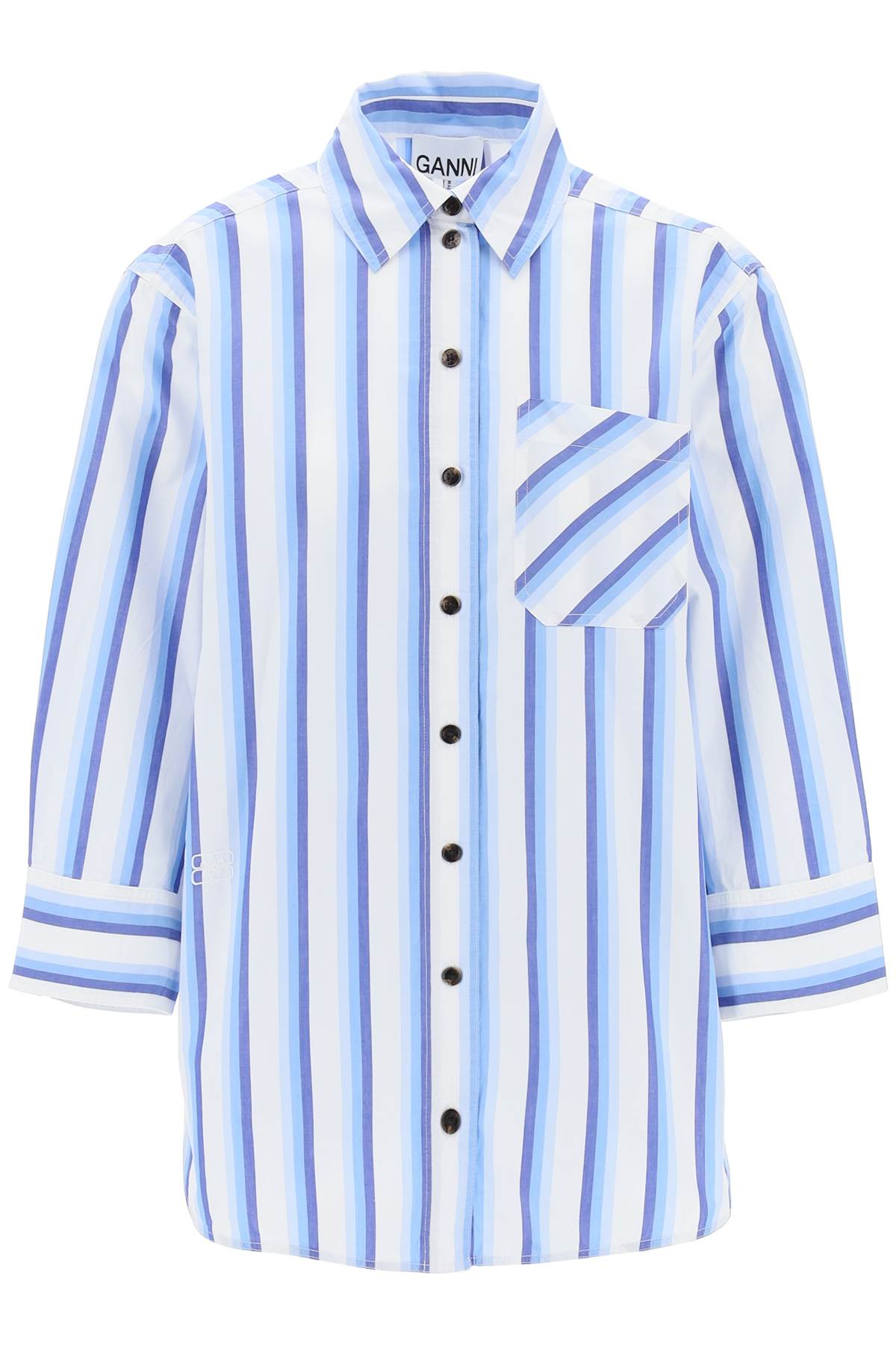 Ganni Oversized Striped Poplin Shirt