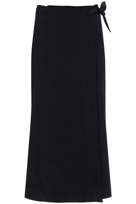 Ganni Long Wrap Skirt With Pockets