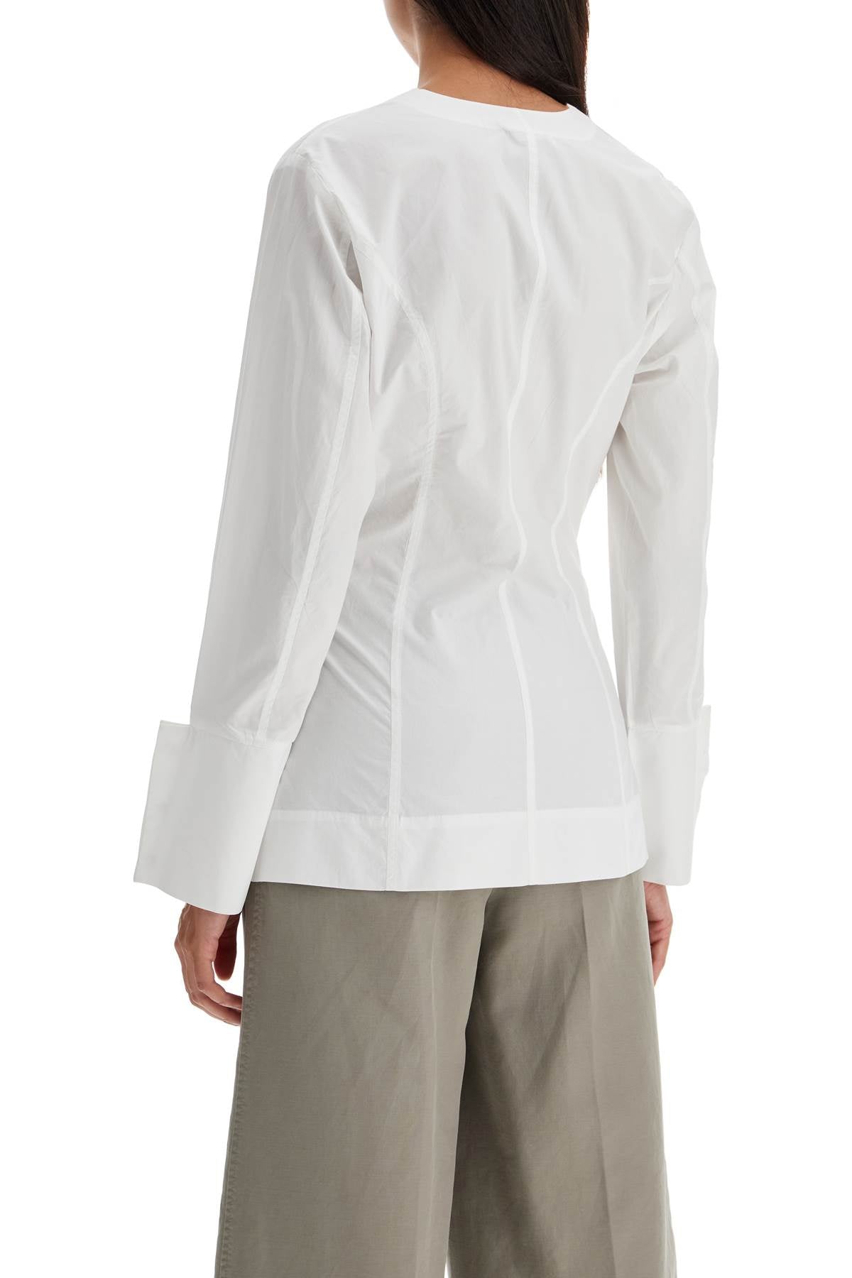 Ganni V-Neck Shirt With Collar