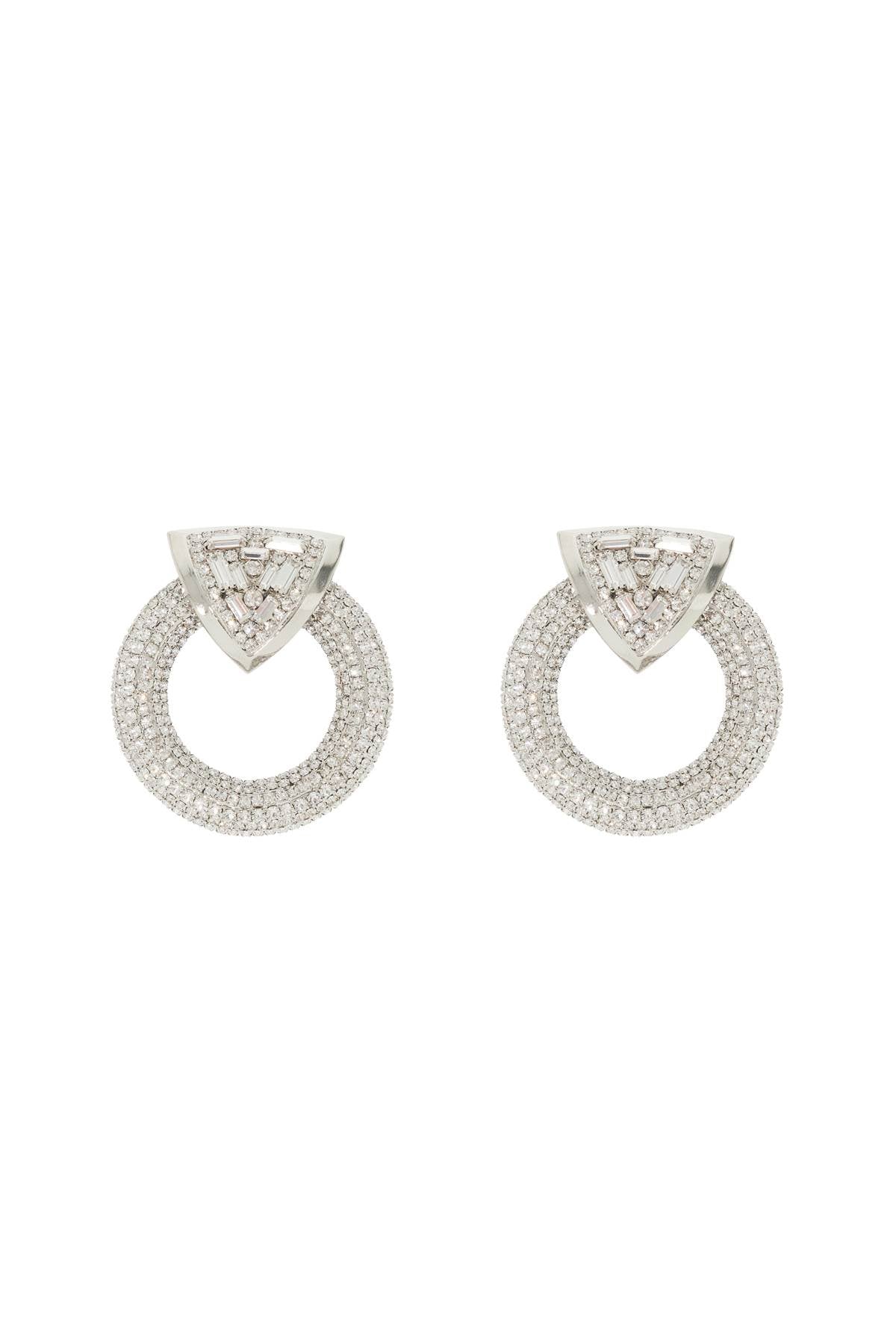 Alessandra Rich Circle Earrings With Crystals