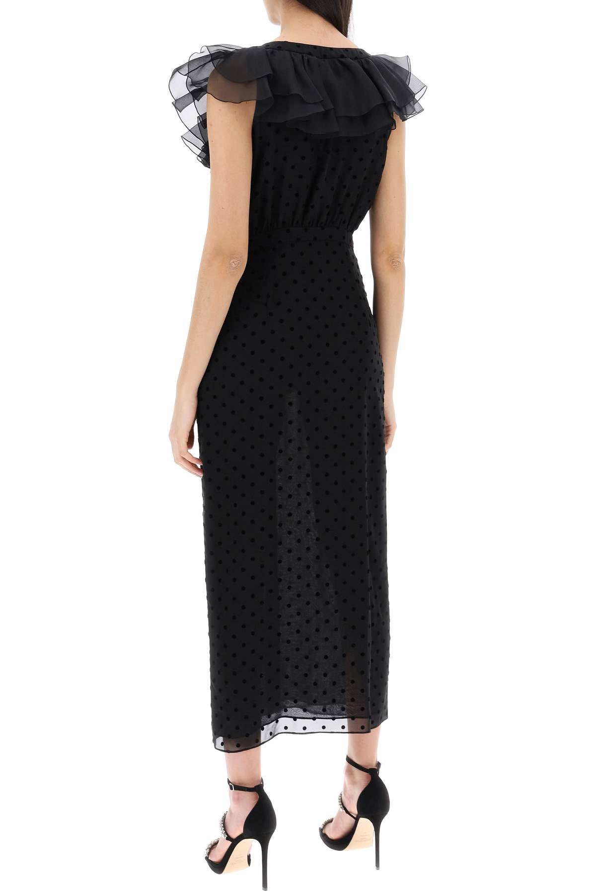 Alessandra Rich Polka Dot Midi Dress In Ge