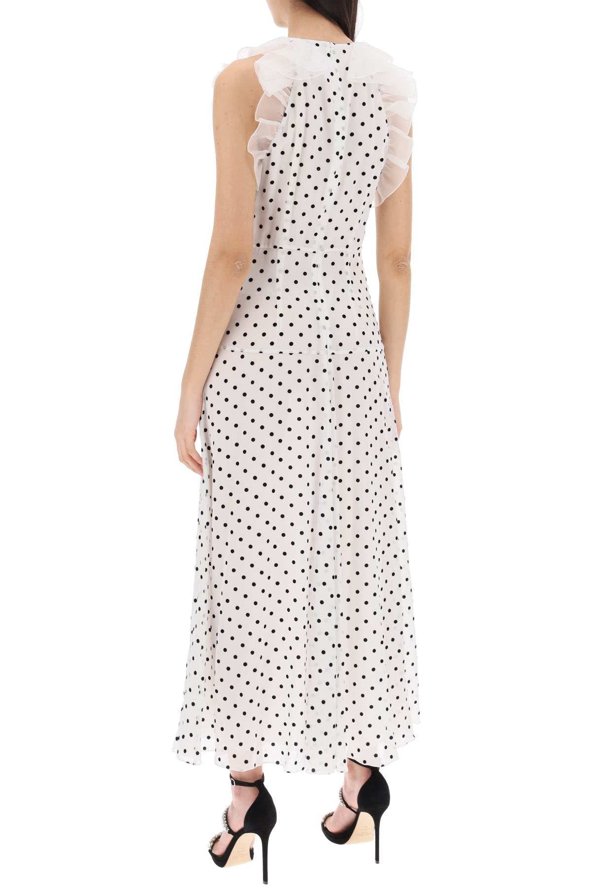 Alessandra Rich Sleeveless Maxi Dress In Polka