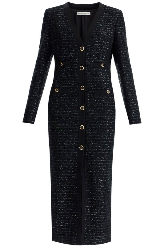 Alessandra Rich Midi Tweed Dress With Sequins