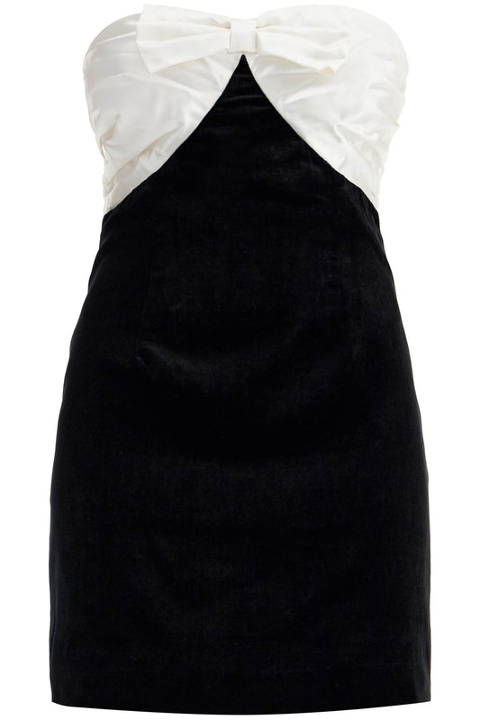 Alessandra Rich Velvet Mini Dress With Bow Accent