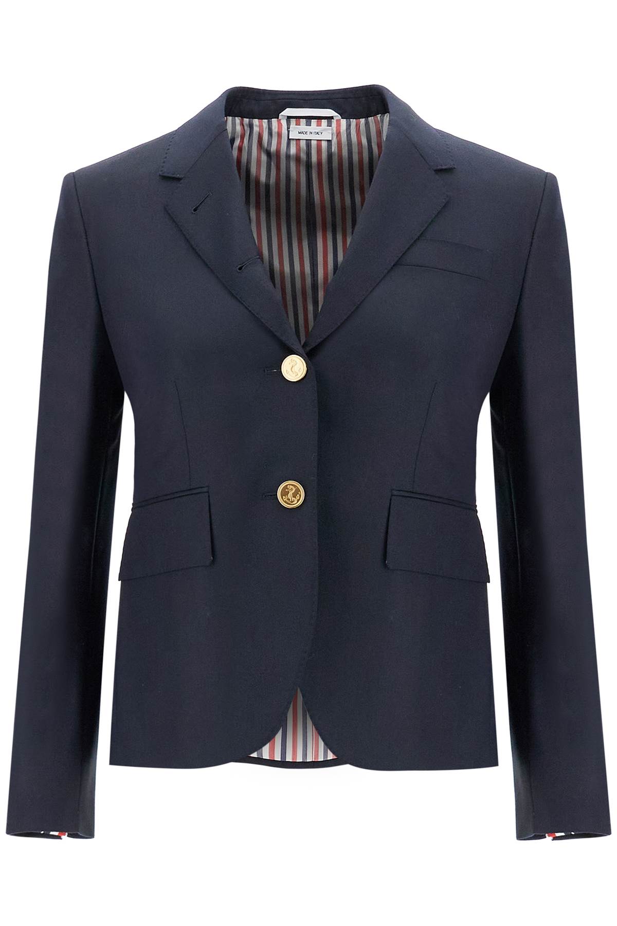 Thom Browne Single-Breasted Cropped Jacket In 120S Wool