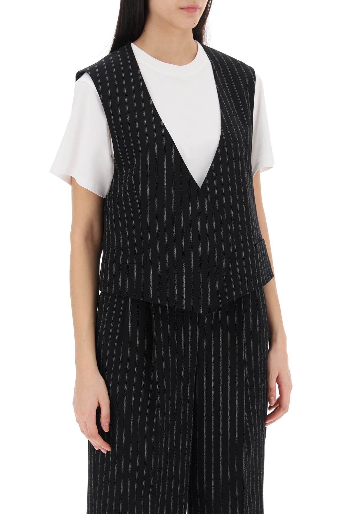 Ami Alexandre Matiussi Virgin Wool Pinstripe Waistcoat