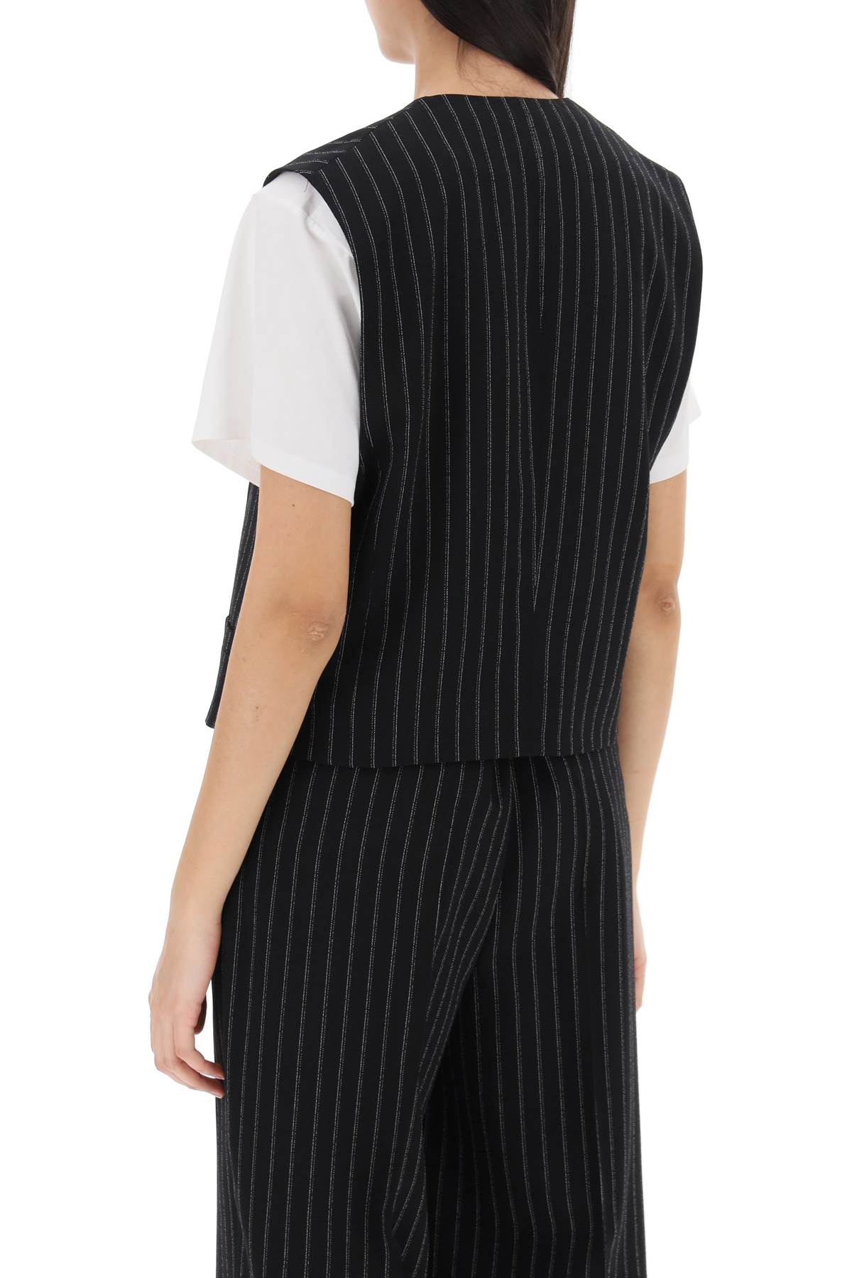 Ami Alexandre Matiussi Virgin Wool Pinstripe Waistcoat