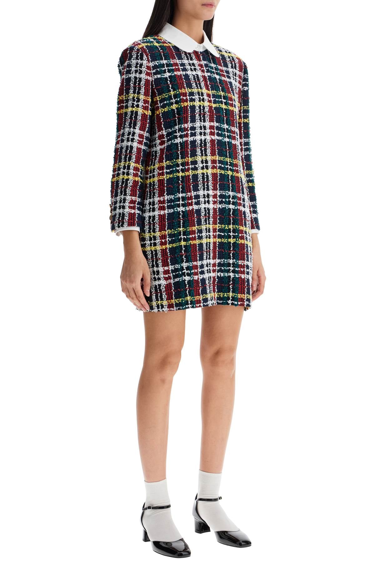 Thom Browne Tweed Mini Sheath Dress In