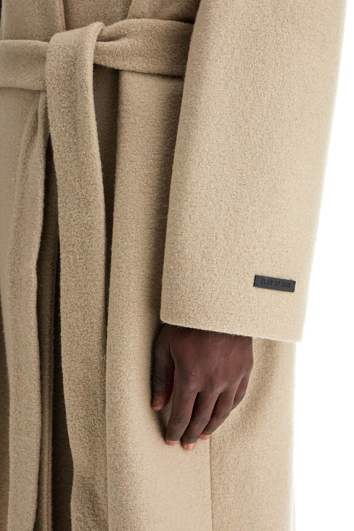 Fear Of God Wool Coat With High Collar And Boiled Wool