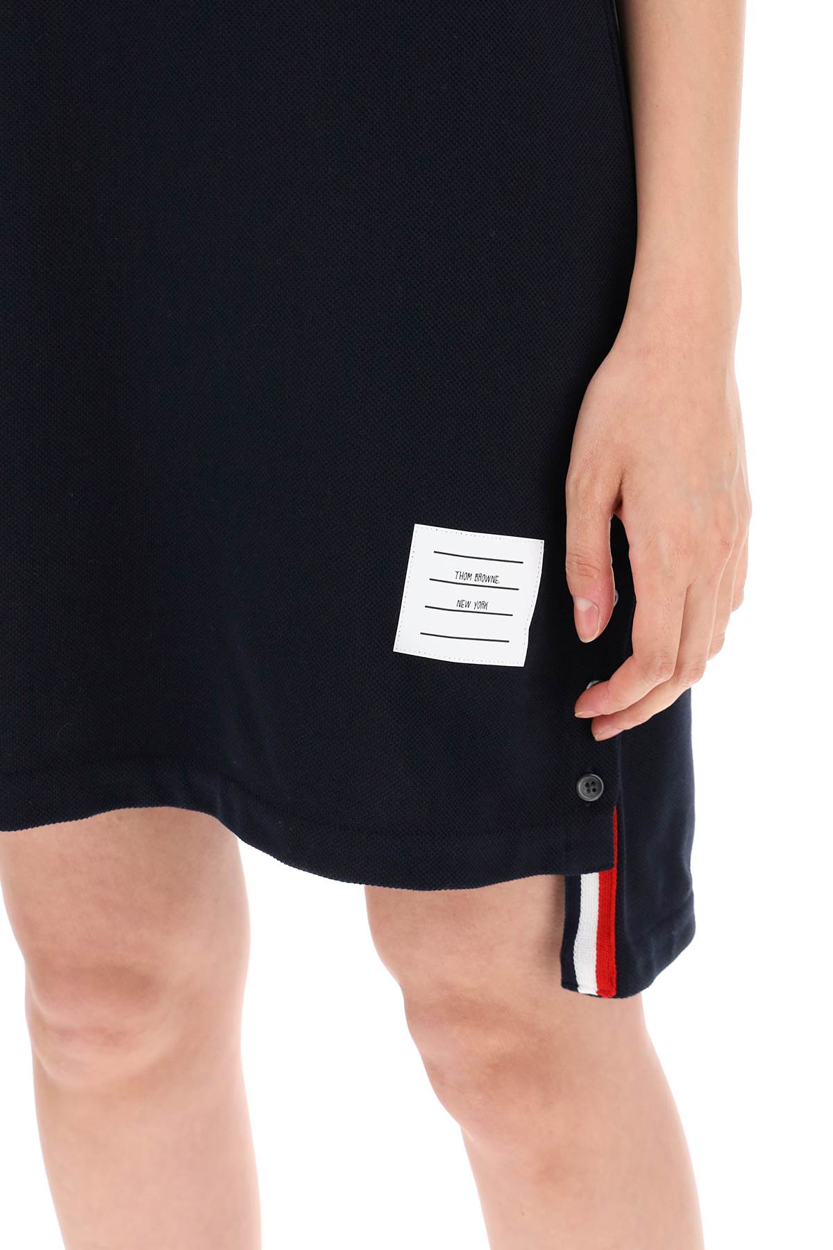 Thom Browne Rwb Striped Polo Dress With Band