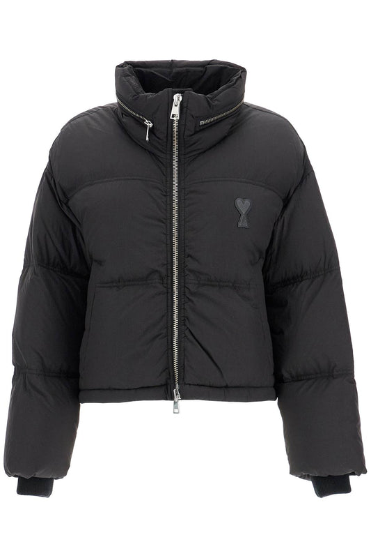 Ami Alexandre Matiussi Down Jacket With Logo Patch