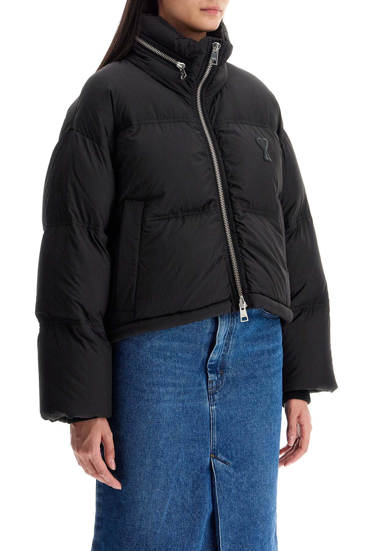 Ami Alexandre Matiussi Down Jacket With Logo Patch