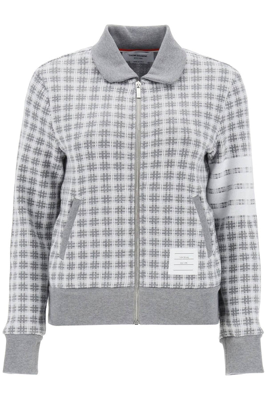 THOM BROWNE Felpa 4-Bar In Maglia Check