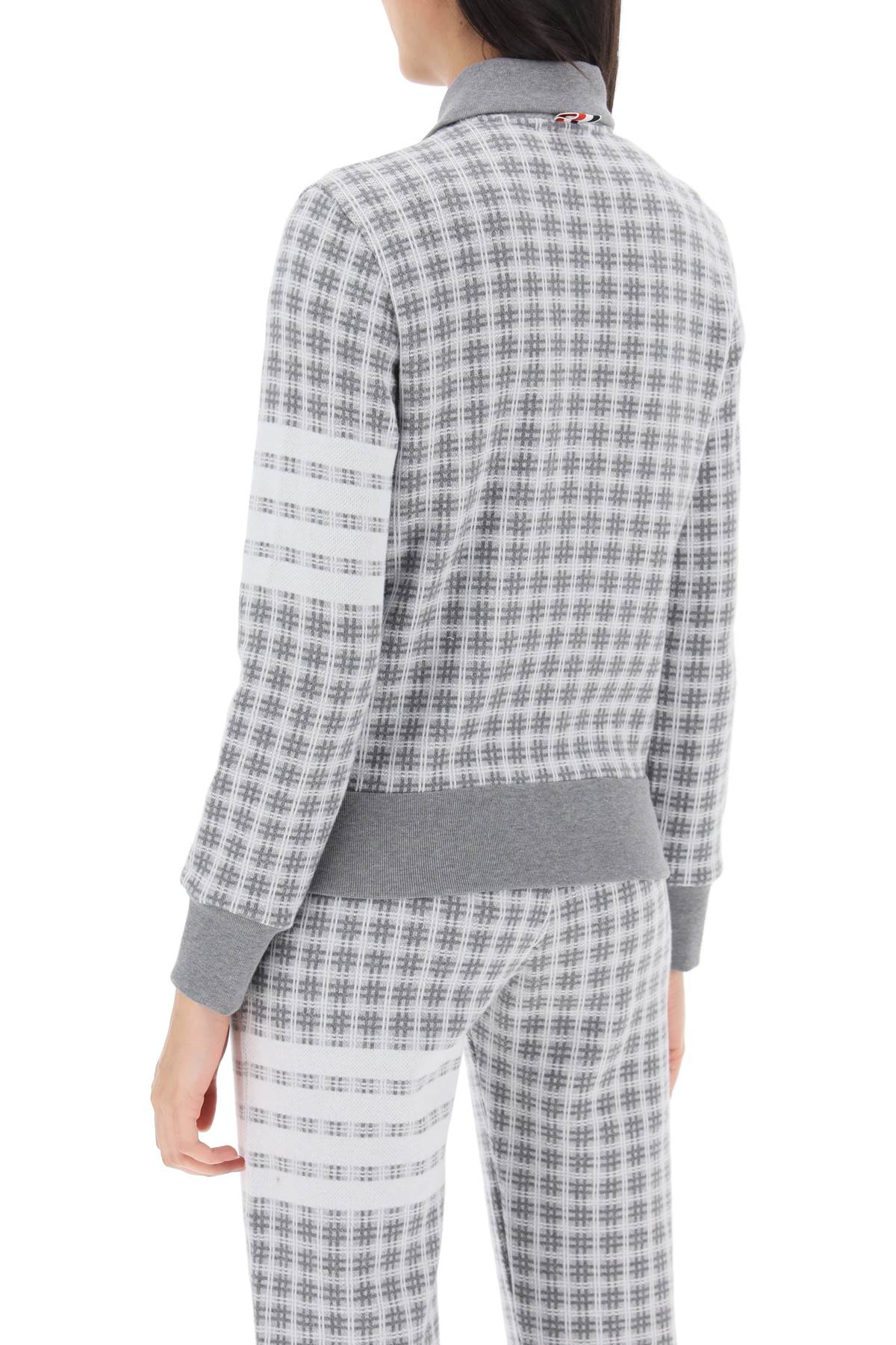 THOM BROWNE Felpa 4-Bar In Maglia Check