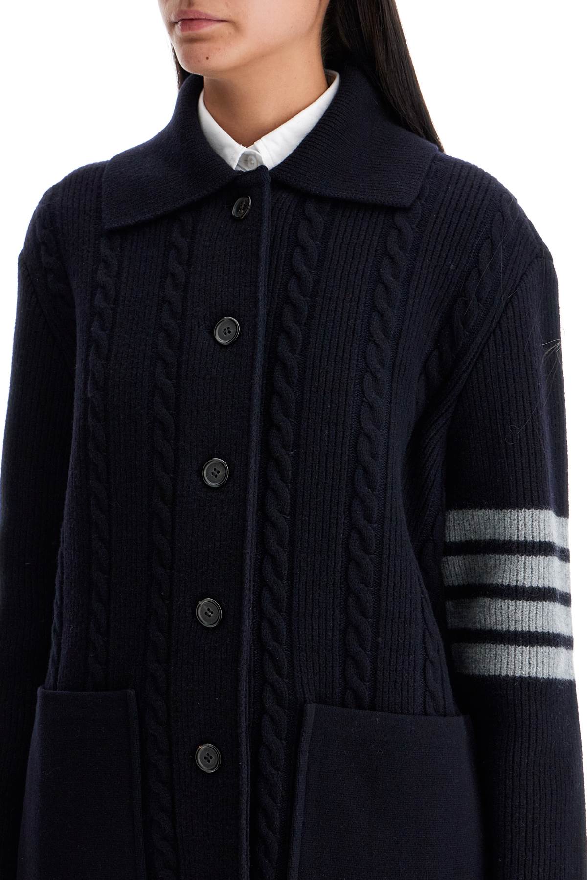 Thom Browne 4-Bar Heavy Knit Cardigan